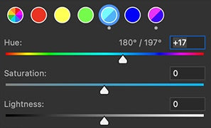 UI — Hue/Saturation (Cyans)