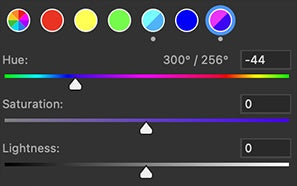 UI — Hue/Saturation (Magentas)