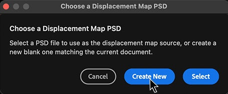 UI — Displacement Map dialog