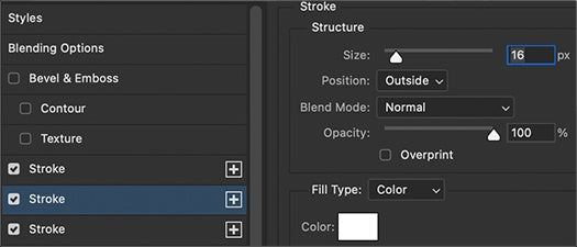 UI — Stroke 16 px