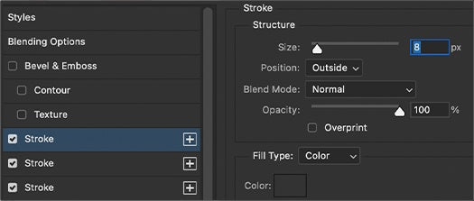 UI — Stroke 8 px