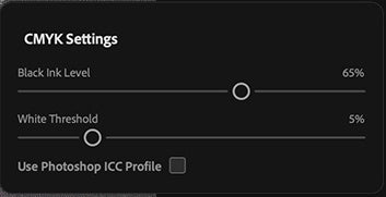UI — CMYK Settings